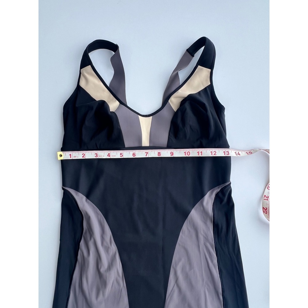 Cynthia Rowley Slim‎ Dress 38B Black Gray Colorblock Sleeveless Mini Shapewear - Picture 7 of 8